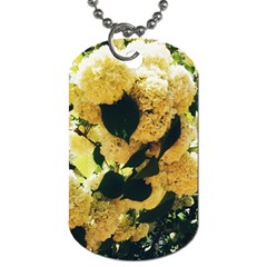 Yellow Snowballs Dog Tag (one Side) by okhismakingart