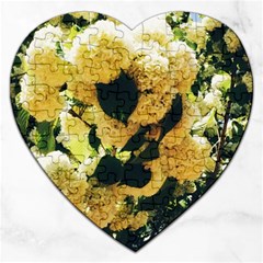 Yellow Snowballs Jigsaw Puzzle (heart) by okhismakingart