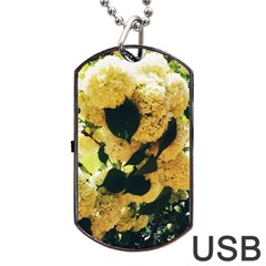 Yellow Snowballs Dog Tag Usb Flash (two Sides) by okhismakingart