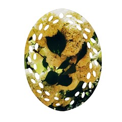 Yellow Snowballs Ornament (oval Filigree) by okhismakingart