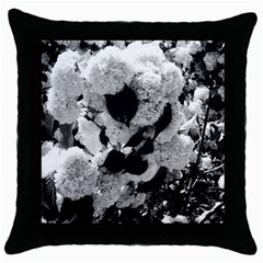 Black And White Snowballs Throw Pillow Case (black) by okhismakingart