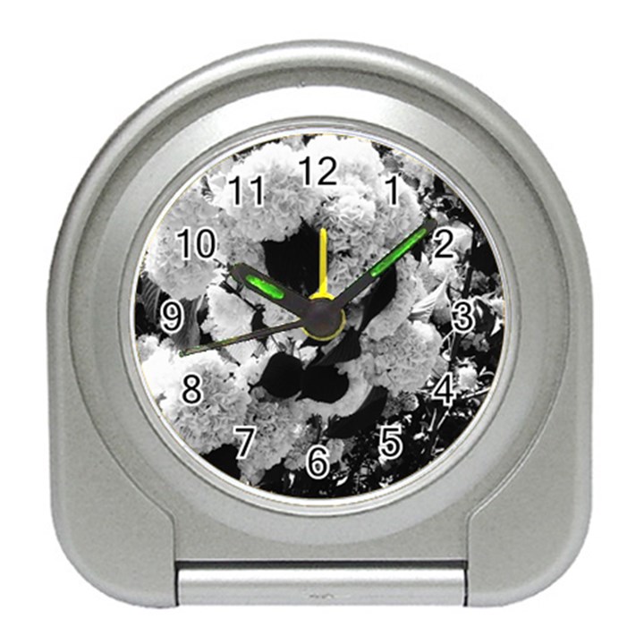 Black and White Snowballs Travel Alarm Clock