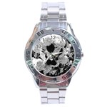 Black and White Snowballs Stainless Steel Analogue Watch Front