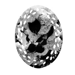 Black And White Snowballs Oval Filigree Ornament (two Sides) by okhismakingart