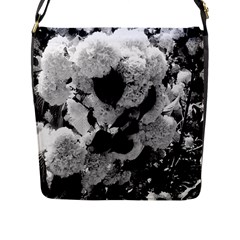 Black And White Snowballs Flap Closure Messenger Bag (l) by okhismakingart