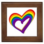 Rainbow Heart Colorful LGBT Rainbow Flag Colors Gay Pride Support Framed Tiles Front