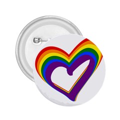 Rainbow Heart Colorful Lgbt Rainbow Flag Colors Gay Pride Support 2 25  Buttons by yoursparklingshop