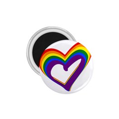 Rainbow Heart Colorful Lgbt Rainbow Flag Colors Gay Pride Support 1 75  Magnets by yoursparklingshop