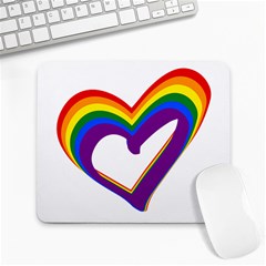 Rainbow Heart Colorful Lgbt Rainbow Flag Colors Gay Pride Support Large Mousepads by yoursparklingshop