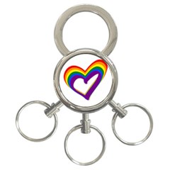 Rainbow Heart Colorful Lgbt Rainbow Flag Colors Gay Pride Support 3-ring Key Chain by yoursparklingshop