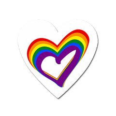 Rainbow Heart Colorful Lgbt Rainbow Flag Colors Gay Pride Support Heart Magnet by yoursparklingshop