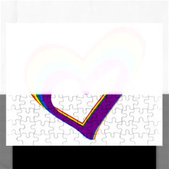 Rainbow Heart Colorful Lgbt Rainbow Flag Colors Gay Pride Support Rectangular Jigsaw Puzzl by yoursparklingshop