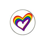 Rainbow Heart Colorful LGBT Rainbow Flag Colors Gay Pride Support Hat Clip Ball Marker (4 pack) Front