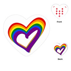 Rainbow Heart Colorful Lgbt Rainbow Flag Colors Gay Pride Support Playing Cards Single Design (heart) by yoursparklingshop