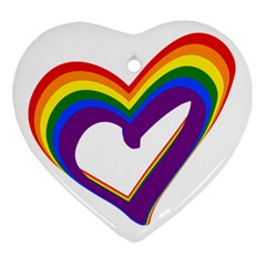 Rainbow Heart Colorful Lgbt Rainbow Flag Colors Gay Pride Support Heart Ornament (two Sides) by yoursparklingshop