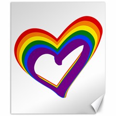 Rainbow Heart Colorful Lgbt Rainbow Flag Colors Gay Pride Support Canvas 8  X 10  by yoursparklingshop