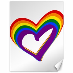 Rainbow Heart Colorful Lgbt Rainbow Flag Colors Gay Pride Support Canvas 36  X 48  by yoursparklingshop