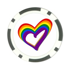 Rainbow Heart Colorful Lgbt Rainbow Flag Colors Gay Pride Support Poker Chip Card Guard by yoursparklingshop