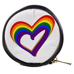 Rainbow Heart Colorful Lgbt Rainbow Flag Colors Gay Pride Support Mini Makeup Bag by yoursparklingshop