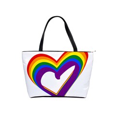 Rainbow Heart Colorful Lgbt Rainbow Flag Colors Gay Pride Support Classic Shoulder Handbag by yoursparklingshop