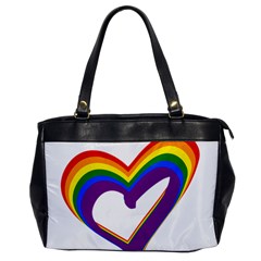 Rainbow Heart Colorful Lgbt Rainbow Flag Colors Gay Pride Support Oversize Office Handbag by yoursparklingshop