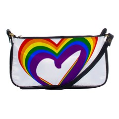 Rainbow Heart Colorful Lgbt Rainbow Flag Colors Gay Pride Support Shoulder Clutch Bag by yoursparklingshop