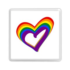 Rainbow Heart Colorful Lgbt Rainbow Flag Colors Gay Pride Support Memory Card Reader (square) by yoursparklingshop