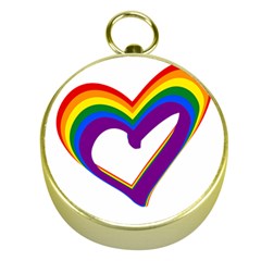 Rainbow Heart Colorful Lgbt Rainbow Flag Colors Gay Pride Support Gold Compasses by yoursparklingshop