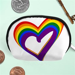 Rainbow Heart Colorful Lgbt Rainbow Flag Colors Gay Pride Support Accessory Pouch (medium) by yoursparklingshop