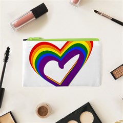 Rainbow Heart Colorful Lgbt Rainbow Flag Colors Gay Pride Support Cosmetic Bag (xs) by yoursparklingshop