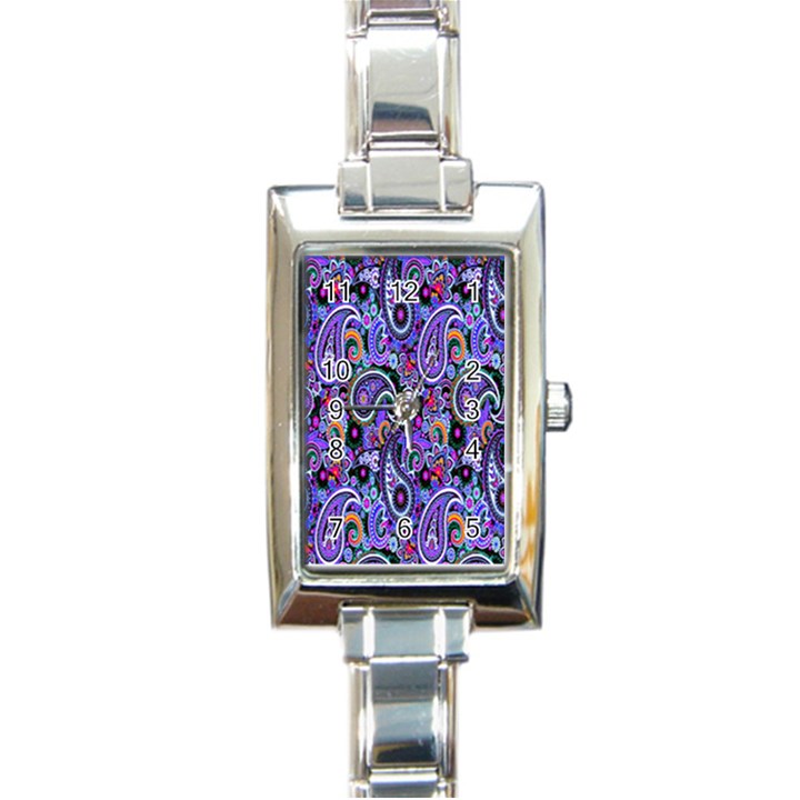 Paisley 2 Rectangle Italian Charm Watch