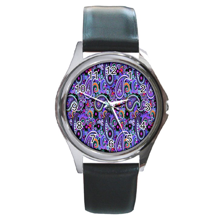 Paisley 2 Round Metal Watch