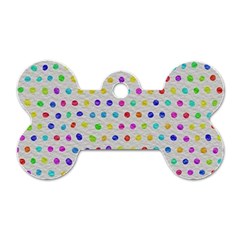 Social Disease - Polka Dot Design Dog Tag Bone (one Side) by WensdaiAmbrose