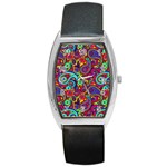 Paisley 3 Barrel Style Metal Watch Front