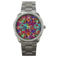 Paisley 3 Sport Metal Watch by impacteesstreetwearfive