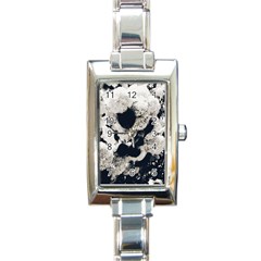 High Contrast Black And White Snowballs Rectangle Italian Charm Watch by okhismakingart