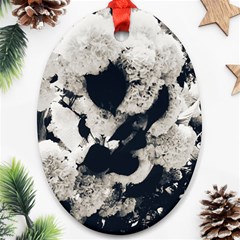 High Contrast Black And White Snowballs Ornament (oval)