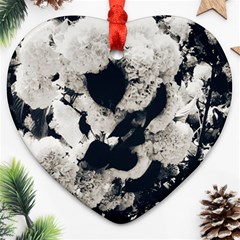 High Contrast Black And White Snowballs Ornament (heart)