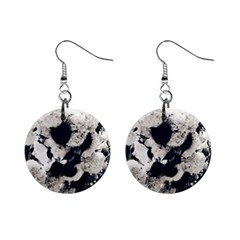 High Contrast Black And White Snowballs Mini Button Earrings