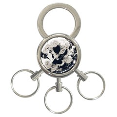 High Contrast Black And White Snowballs 3-ring Key Chain