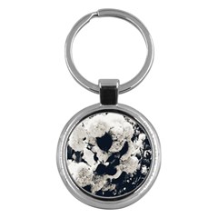 High Contrast Black And White Snowballs Key Chain (round) by okhismakingart