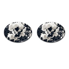 High Contrast Black And White Snowballs Cufflinks (oval) by okhismakingart