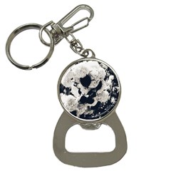 High Contrast Black And White Snowballs Bottle Opener Key Chain by okhismakingart