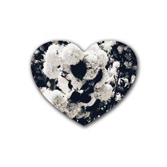 High Contrast Black And White Snowballs Heart Coaster (4 Pack)  by okhismakingart