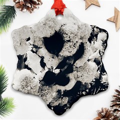 High Contrast Black And White Snowballs Snowflake Ornament (two Sides)