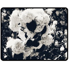 High Contrast Black And White Snowballs Double Sided Fleece Blanket (medium)  by okhismakingart