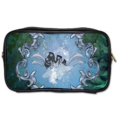 Surfboard With Dolphin Toiletries Bag (one Side) by FantasyWorld7