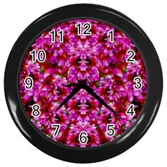 Flowers And Bloom In Sweet And Nice Decorative Style Wall Clock (black) by pepitasart