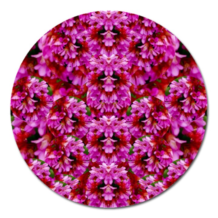 Flowers And Bloom In Sweet And Nice Decorative Style Magnet 5  (Round)