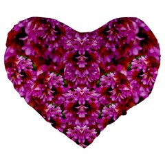 Flowers And Bloom In Sweet And Nice Decorative Style Large 19  Premium Heart Shape Cushions by pepitasart